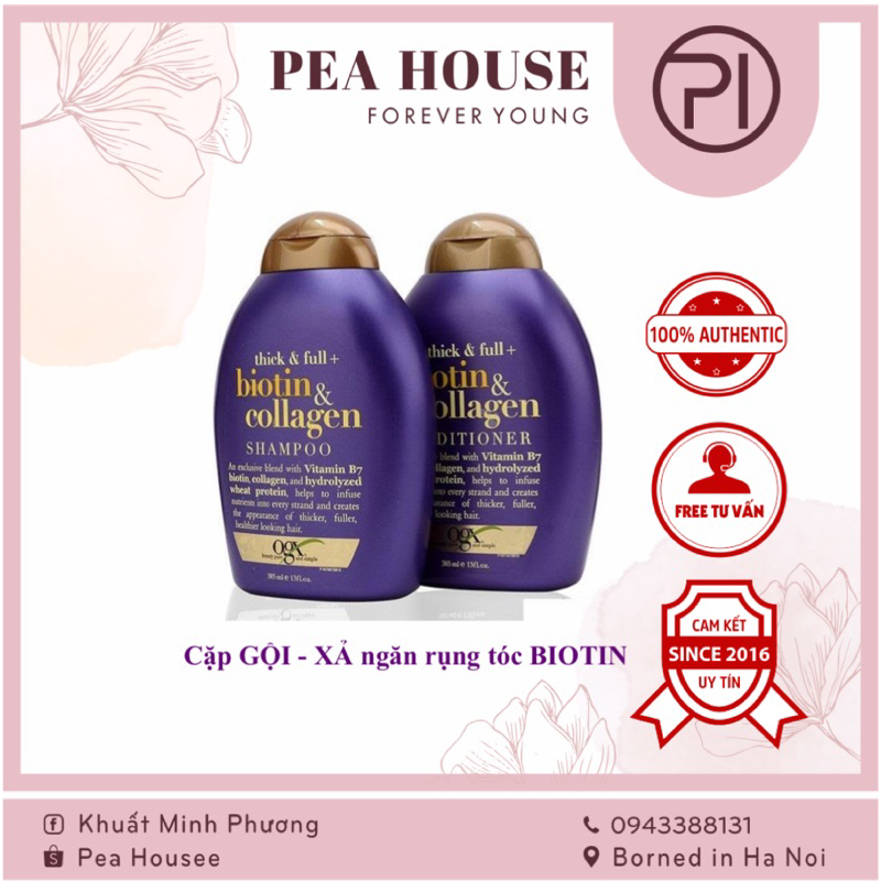 Cặp dầu GỘI XẢ BIOTIN tím