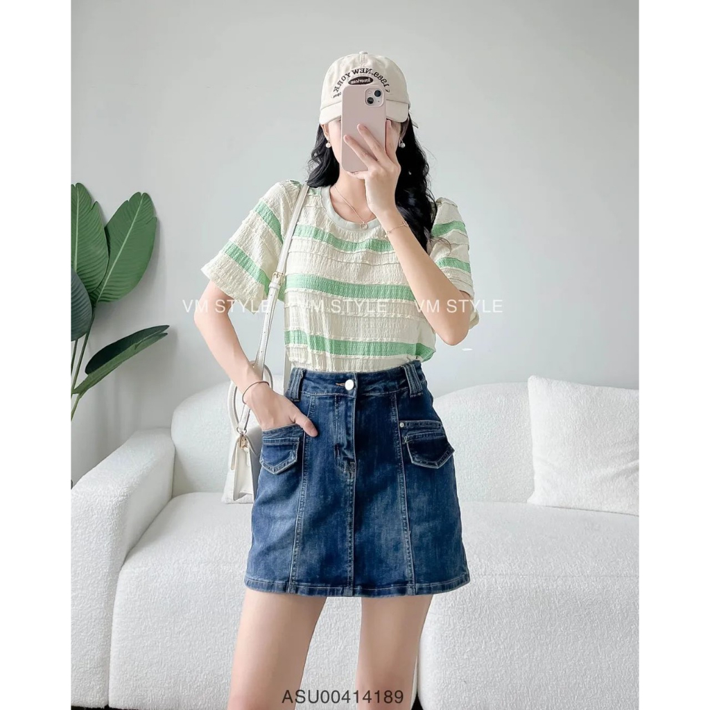 Áo Thun Voan Cổ Tròn Họa Tiết - Nhím Xù Shop