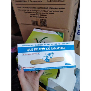 Que đè lưỡi gỗ tiệt trùng từng chiếc Tana - Hộp 100 que an toàn - Tanapha