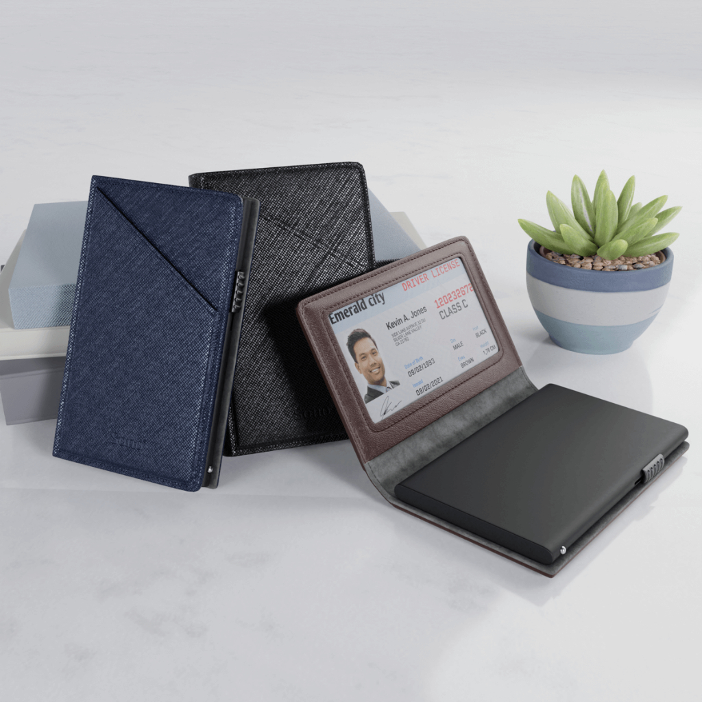 Ví SONO Da Thật Đựng Thẻ Thông Minh - Tích hợp RFID Blocking, Ví Da Thật Có Ngăn Đẩy Thẻ Tiện Lợi