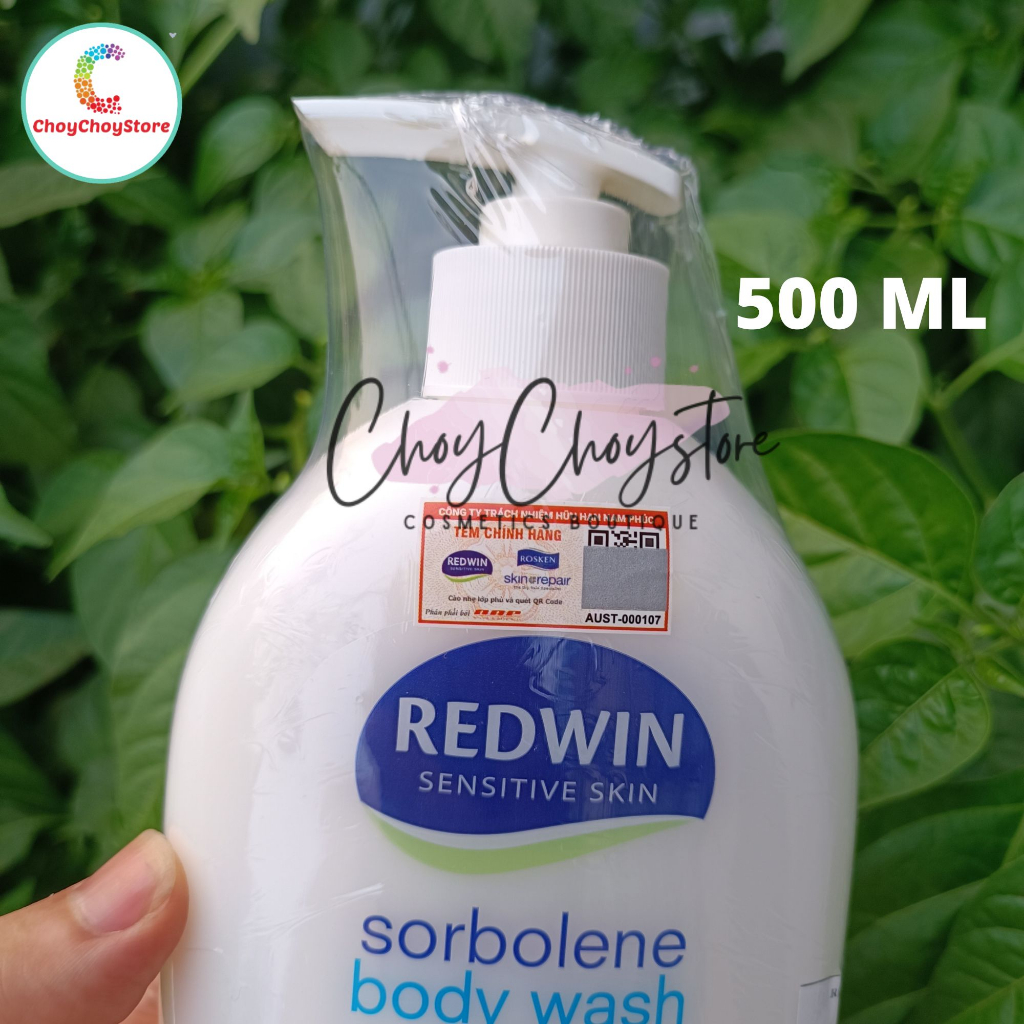 REDWIN Sensitive Skin Sorbolene Body Wash With Vitamin E 500mL  & 1 L - Sữa Tắm Dưỡng Ẩm