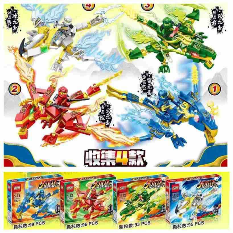 Đồ chơi lắp ráp mô hình Ninjago rồng đỏ, Ninjago rồng đại chiến 95 PCS