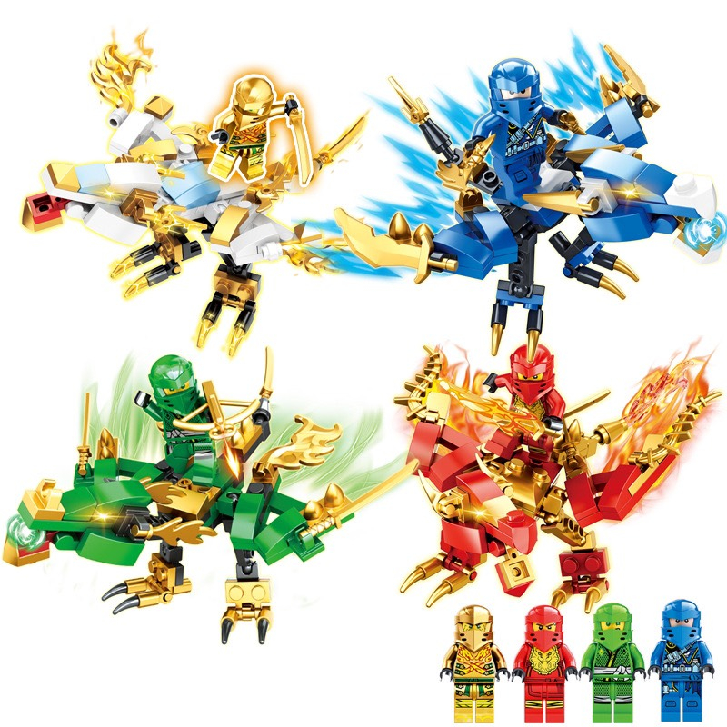 Đồ chơi lắp ráp Ninja rồng, ninja đại bàng, ninja chim ưng đại chiến 90 PCS