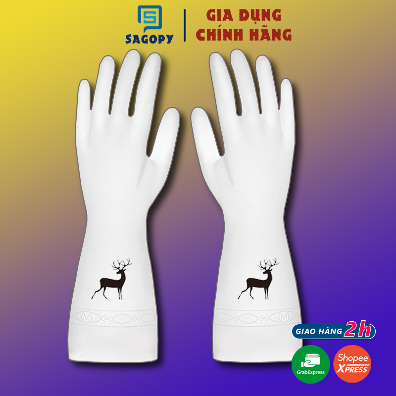 Găng tay cao su hình hươu siêu dai, bao tay ngón cao su rửa chén bát, giặt đồ