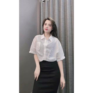 Áo  Sơ Mi Tơ Lụa, Thiết kế cực đẹp, chất nhẹ tênh mặc mát, form che khuyết điểm tốt