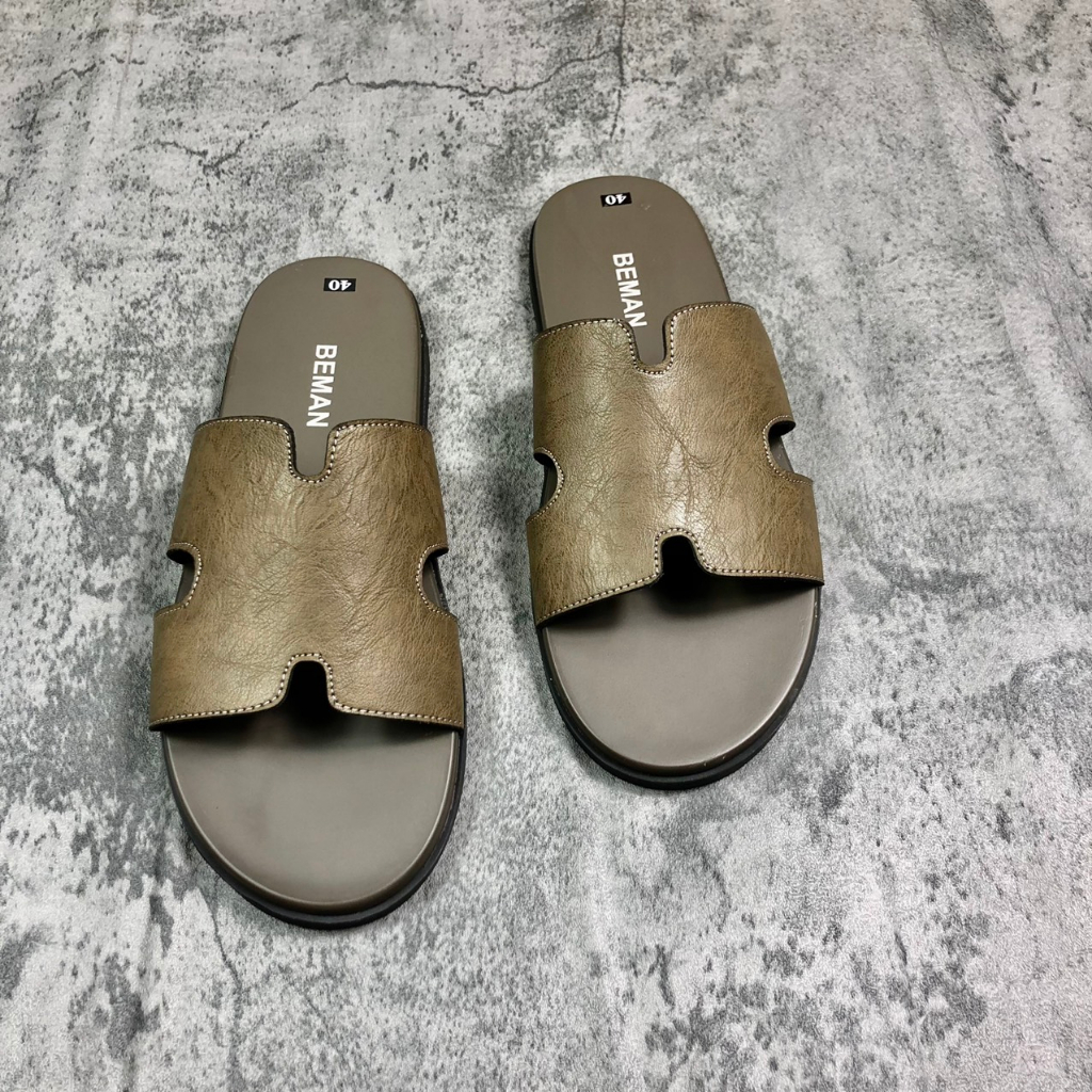 Dép nam quai ngang Beman BM1 da xít cao cấp,đế mềm và bám chân không trơn chượt,dễ phối đồ