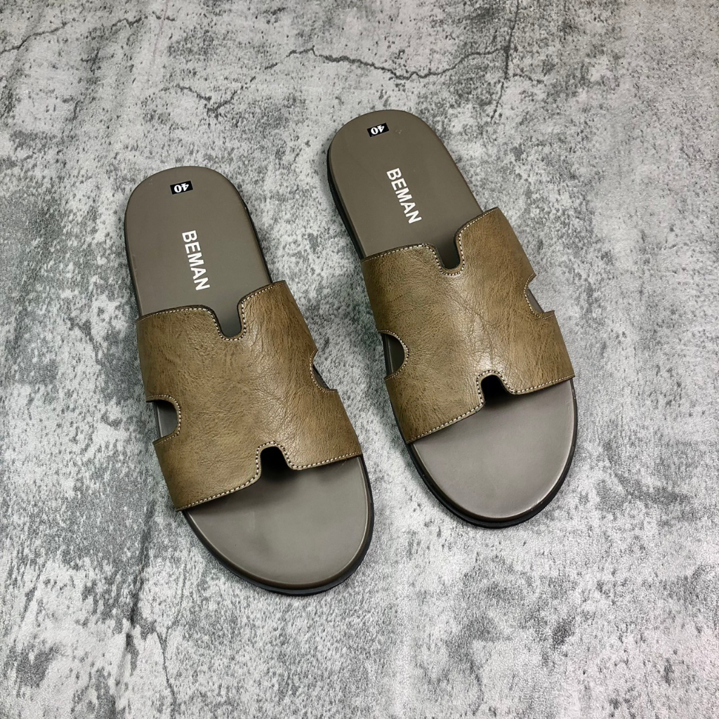 Dép nam quai ngang Beman BM1 da xít cao cấp,đế mềm và bám chân không trơn chượt,dễ phối đồ