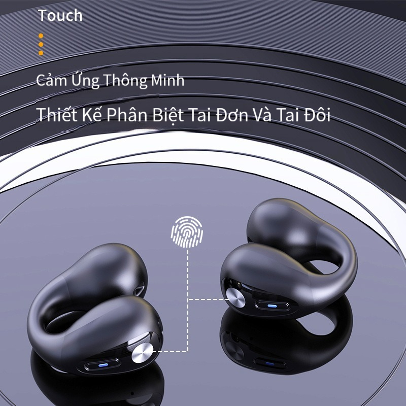 Tai nghe Bluetooth không dây dẫn truyền xương, Tai nghe kẹp vành tai kèm micro chống nước chuẩn IPX6 - Q80