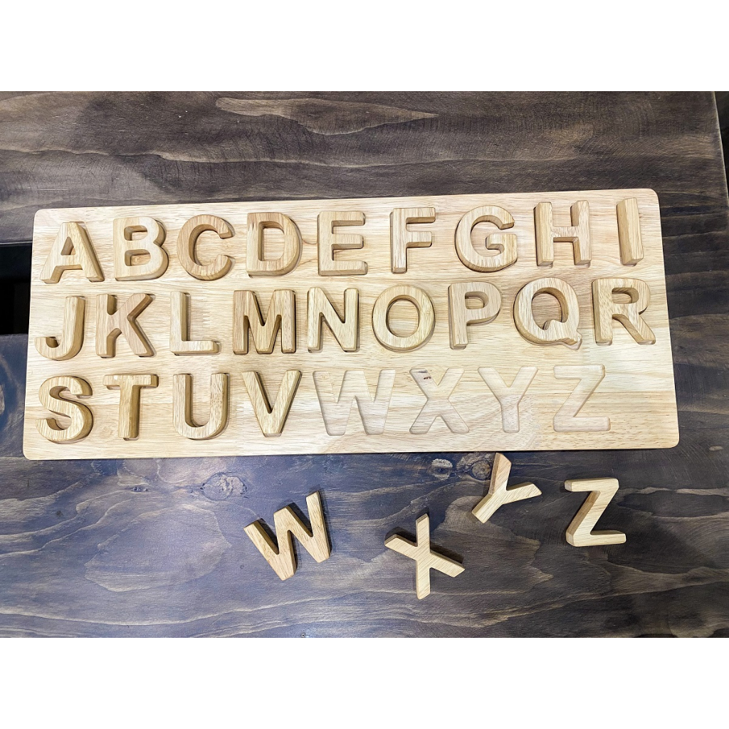 Bảng Xếp Chữ Cái Alphabet Bằng Gỗ, Đồ Chơi Xếp Gỗ Trí Tuệ, Đồ Chơi Học Tập Chàng Trai Gỗ