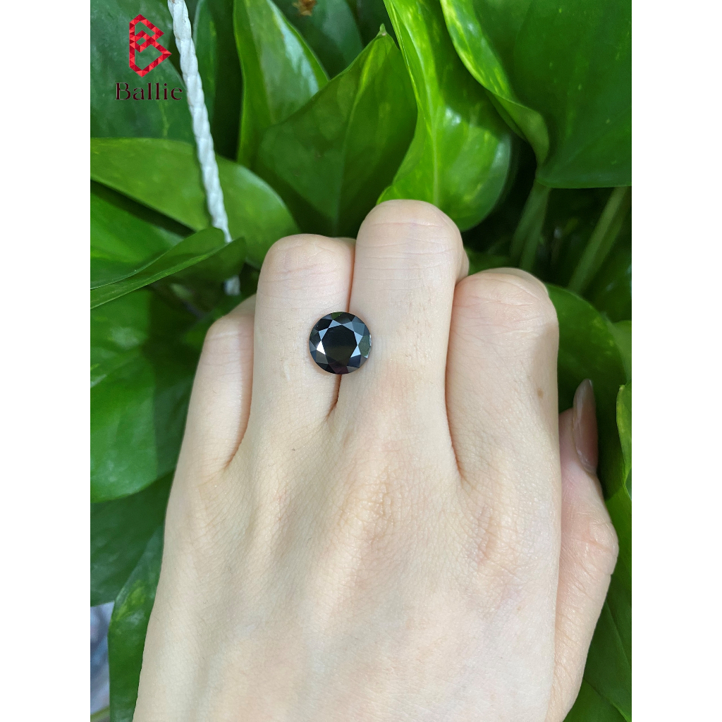 Kim cương nhân tạo Moissantie 10ly 4carat - màu đen - có giấy kiểm định GRA - mã khắc cạnh viên đá - Test bút kêu
