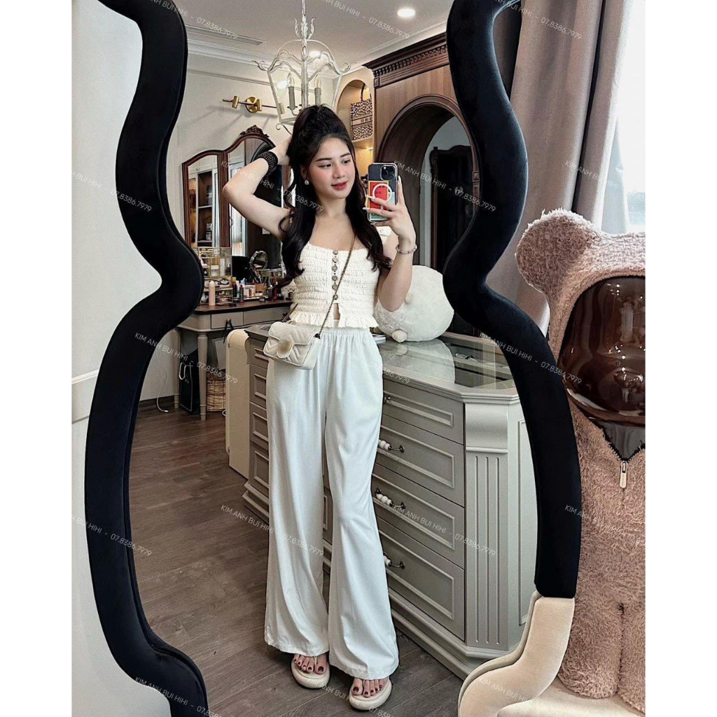 Áo 2 Dây Ren Len Croptop Cúc Gỗ 2 Lớp Áo Hai Dây Ren Dáng Ngắn Ôm Body Cúc Dọc Freesize S057