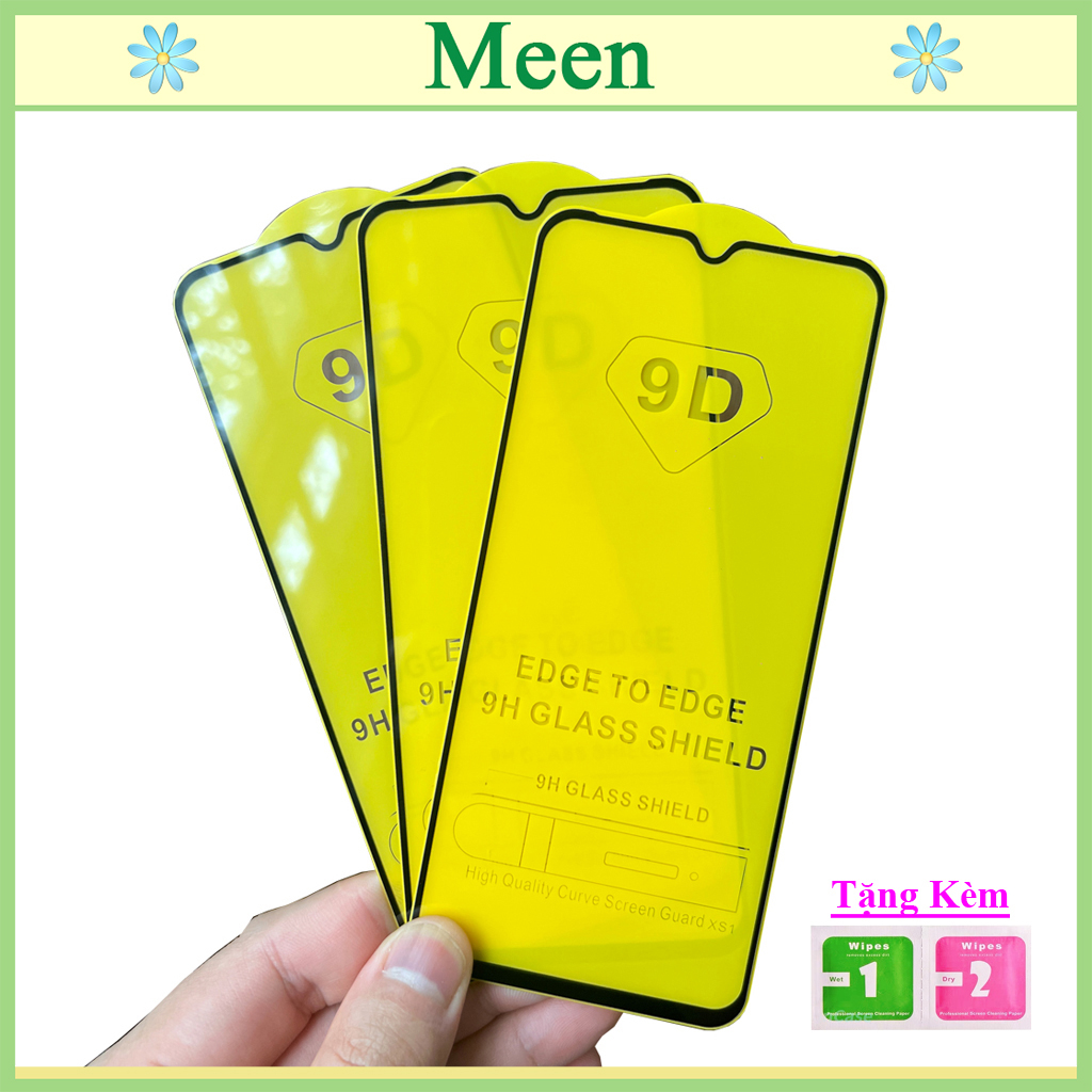 "Kính cường lực Samsung A13 " Full màn hình, Ảnh thực shop tự chụp, tặng kèm bộ giấy lau kính Meen