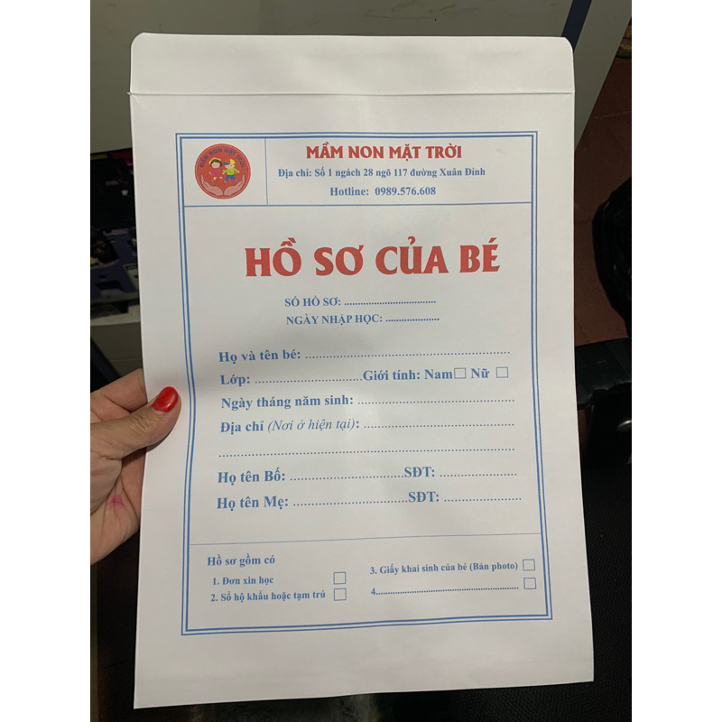 Hồ sơ học sinh đựng vừa a4 25x35cm
