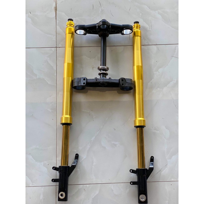 Phuộc usd ty vàng có nút tăng chỉnh độ xe máy và xe điện