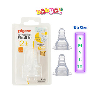Núm Vú Pigeon Siêu Mềm Cổ Hẹp Thay Thế Cho Bình Sữa Cổ Hẹp Pigeon Và Bình Cổ Hẹp Khác