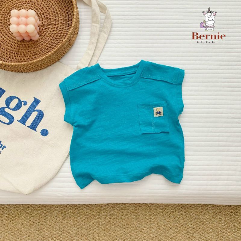 ÁO COTTON XƯỚC TÚI GẤU UNISEX PHONG CÁCH HÀN QUỐC CHO BÉ TRAI