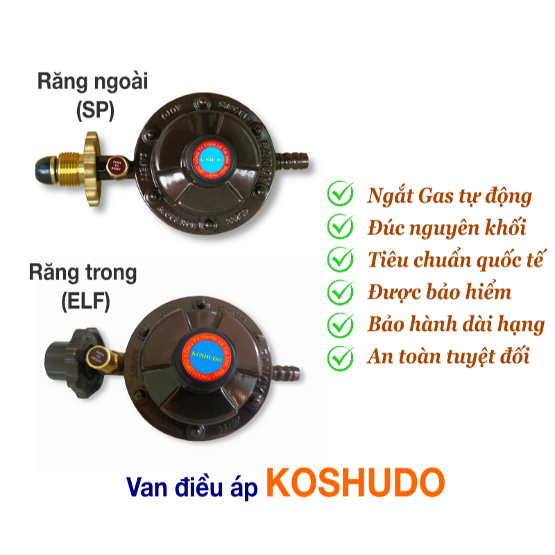 Van Điều Áp KOSHUDO Ngắt Gas Tự Động Dùng Cho Bếp Gia Đình