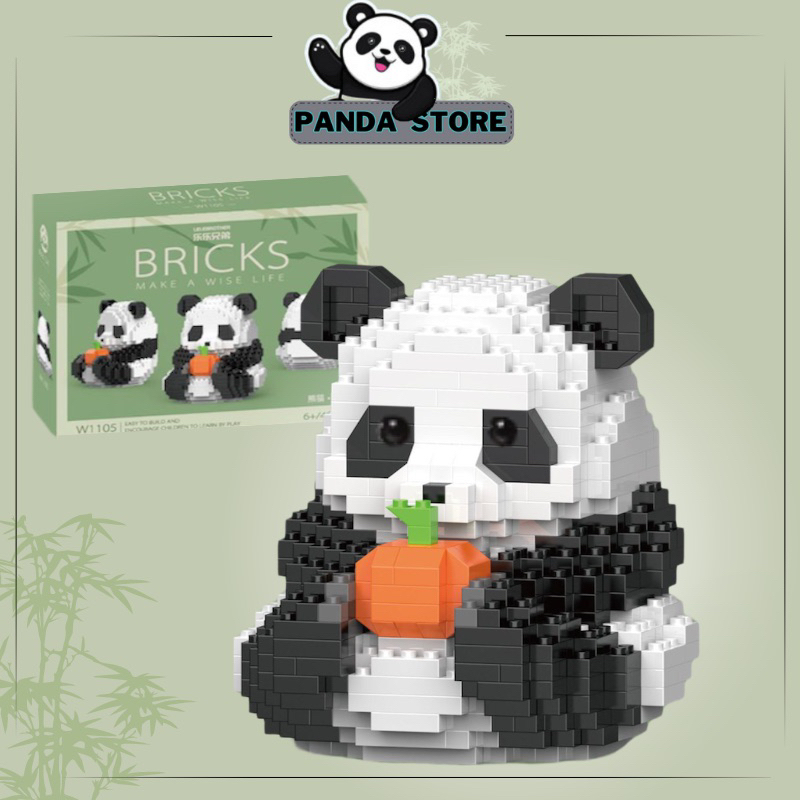 Đồ chơi lắp ráp mô hình gấu trúc 3D siêu xinh  Panda-Hoa Hoa -Phúc Bảo-Fubao