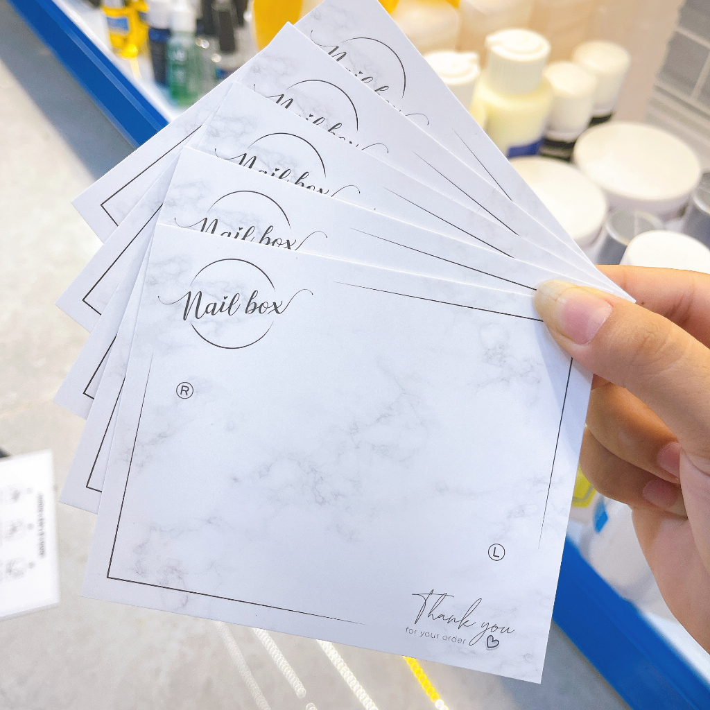 Bìa nailbox 2 mặt  - Thẻ gắn móng tay giả, bìa nailbox thiết kế size 9x11cm giấy C300