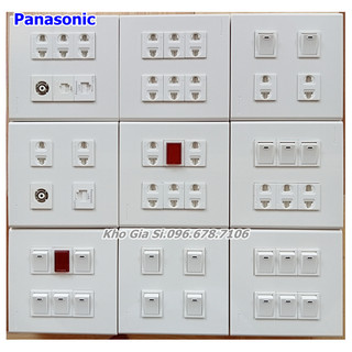 Combo công tắc - ổ cắm, ổ tv, ml, đt panasonic - full-color mặt vuông chính hãng