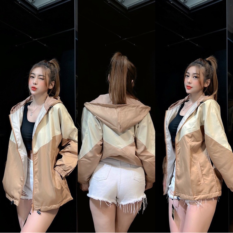 ÁO KHOÁC DÙ PHỐI MÀU HAI LỚP