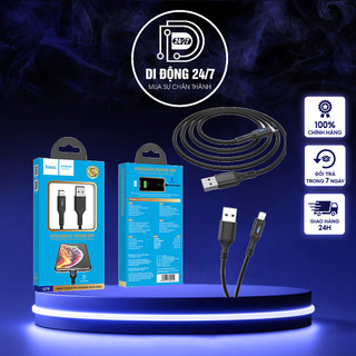 Dây sạc hoco u79 bọc dù, sạc nhanh 2.4a báo đèn, tự ngắt - ip
