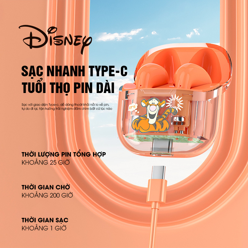 Tai Nghe Bluetooth Disney CE 913V Kiểu Dáng Thể Thao Chơi Game ENC Giảm Tiếng Ồn Chất Lượng Âm Thanh HIFI