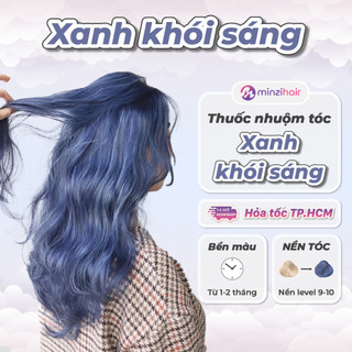 Thuốc nhuộm tóc Xanh Khói Sáng - Smoky Blue - Kèm Tẩy Tóc - Minzihair HN