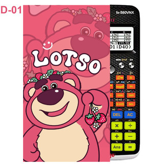 Decal-hình dán máy tính casio fx570 , fx580...gấu dâu- lotso bear