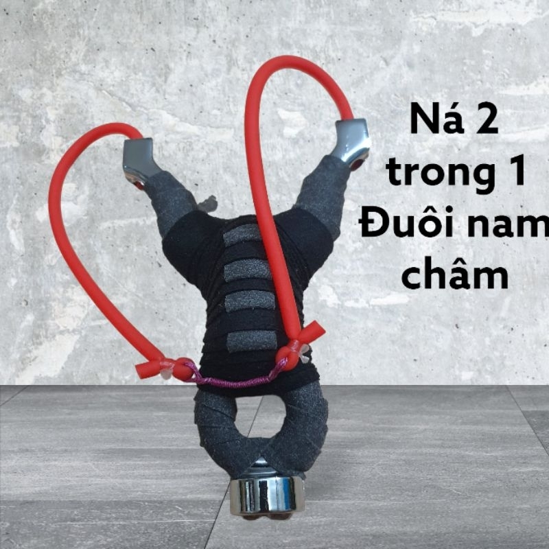 Ná cao su onehit đen + tặng 2 dây săn cá chim chuột