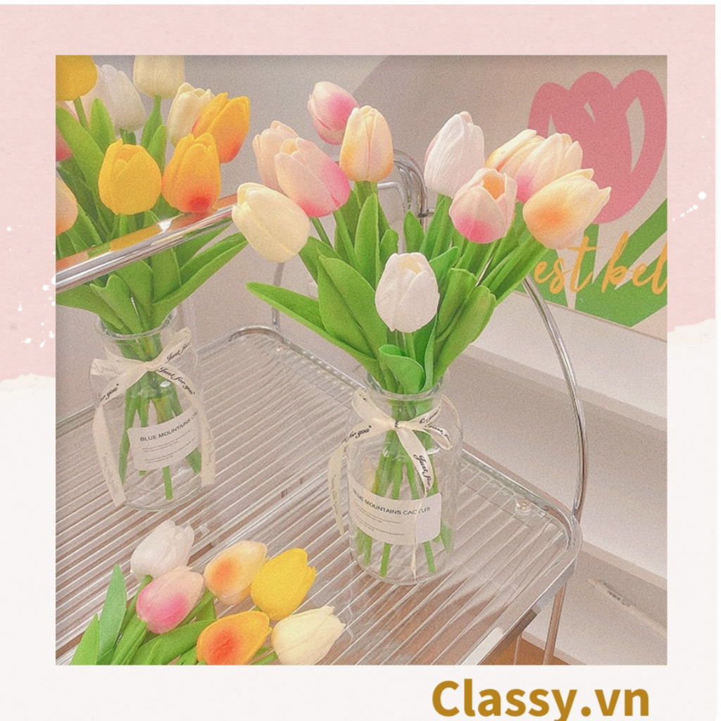 Đóa tulip Classy bằng vải, làm đạo cụ chụp hình, trang trí nhà cửa PK1474