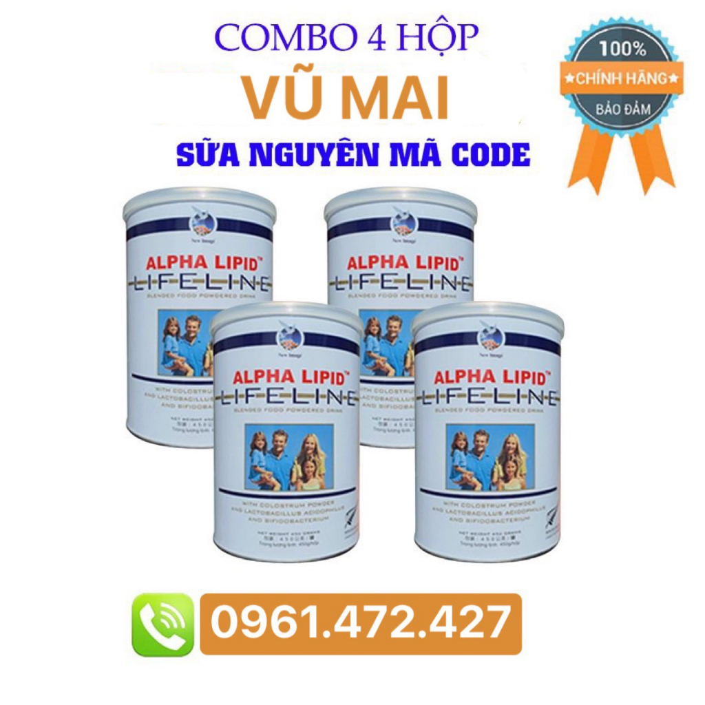 [Combo 4 Hộp] Sữa Non Alpha Lipid Lifeline 450g Của New Zealand