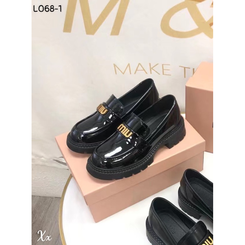 Giày Moca Miumiu Đen Bóng Full Size 35-39  -  By Anh Dinh Phuong
