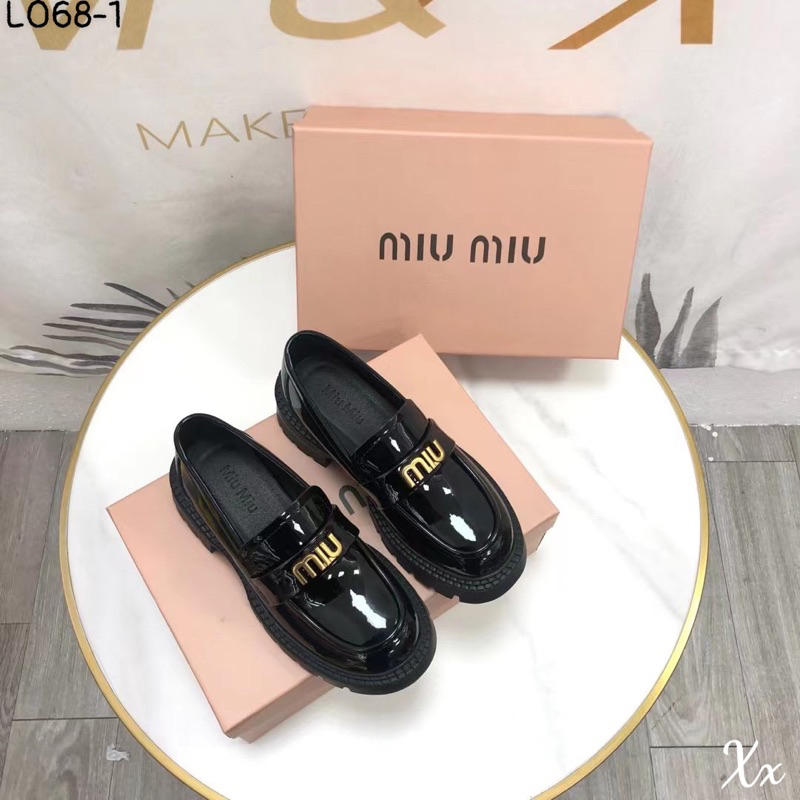 Giày Moca Miumiu Đen Bóng Full Size 35-39  -  By Anh Dinh Phuong