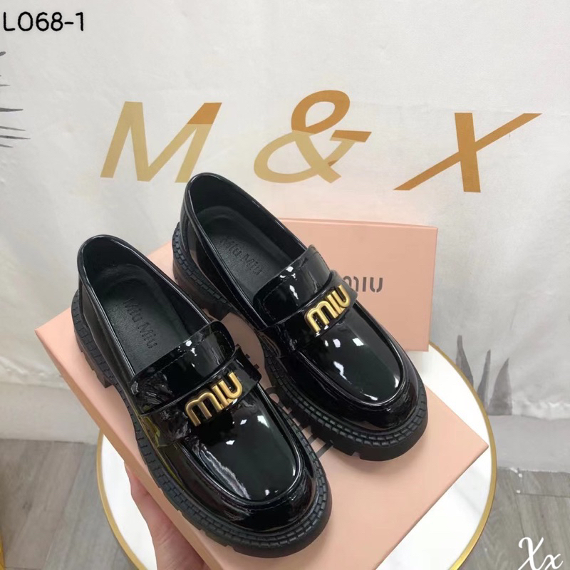 Giày Moca Miumiu Đen Bóng Full Size 35-39  -  By Anh Dinh Phuong