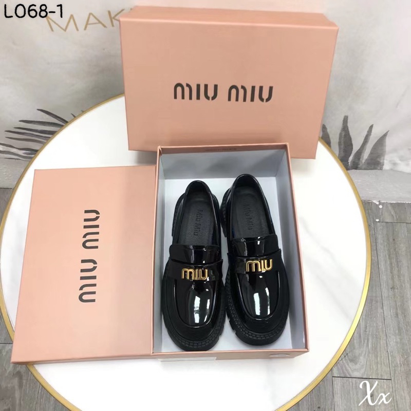 Giày Moca Miumiu Đen Bóng Full Size 35-39  -  By Anh Dinh Phuong