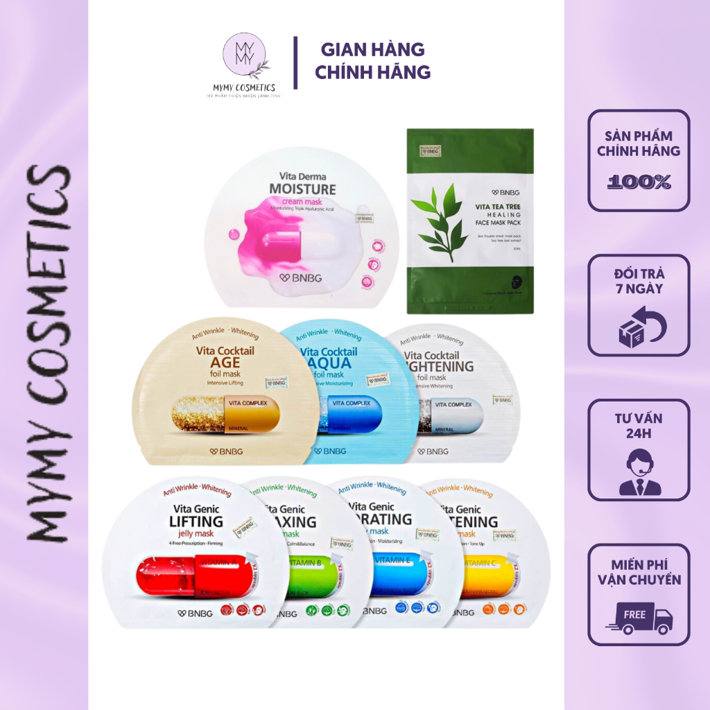 Mặt Nạ Giấy BNBG Mask Cấp Ẩm Dưỡng Da Mềm Mịn Căng Bóng 30ml