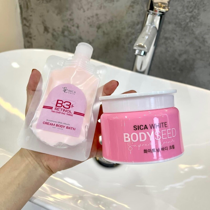 BODY MẦM SICA WHITE - BODY BHA 2% - COMBO DƯỠNG DA NGÀY ĐÊM - DƯỠNG TRẮNG MỊN MƯỚT DA