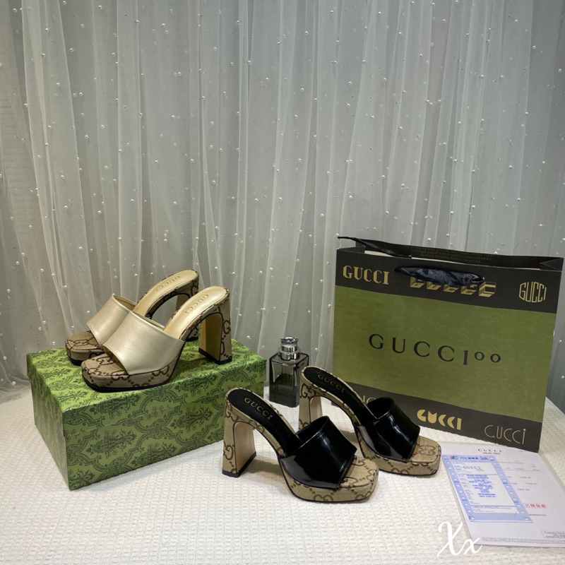 Guốc Gucci Đen Kem Full Size 35-39 - By Anh Dinh Phuong