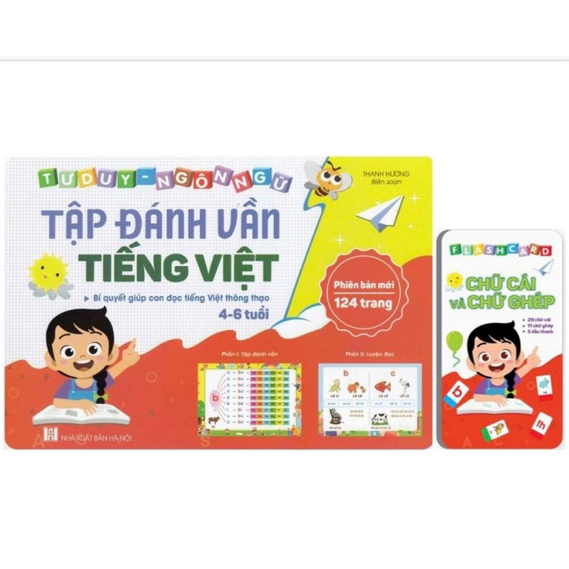 Sách - Tập đánh vần Tiếng Việt kèm thẻ học chữ cái và chữ ghép - Bí quyết giúp con đọc tiếng Việt thông thạo 4-6 tuổi