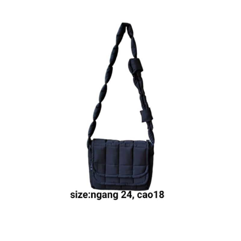 Túi đeo chéo chần bông BẢN NHỎ đi chơi, du lịch dainystore HAI  NẮP