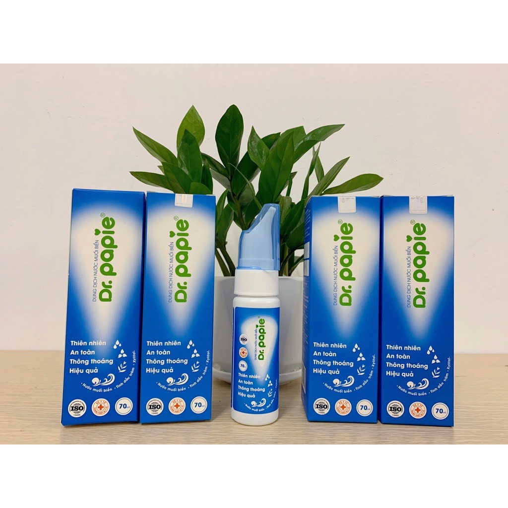 Xịt mũi họng dung dịch nước muối biển sâu Dr.Papie Chai 70ml