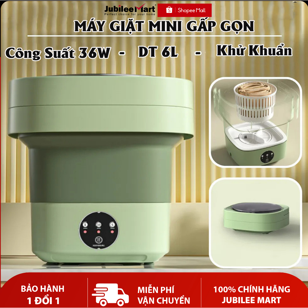 Máy giặt mini gấp gọn, máy giặt đồ lót, tất, giặt đồ cho bé dung tích 6L tự vắt khô khử khuẩn bằng công nghệ mới