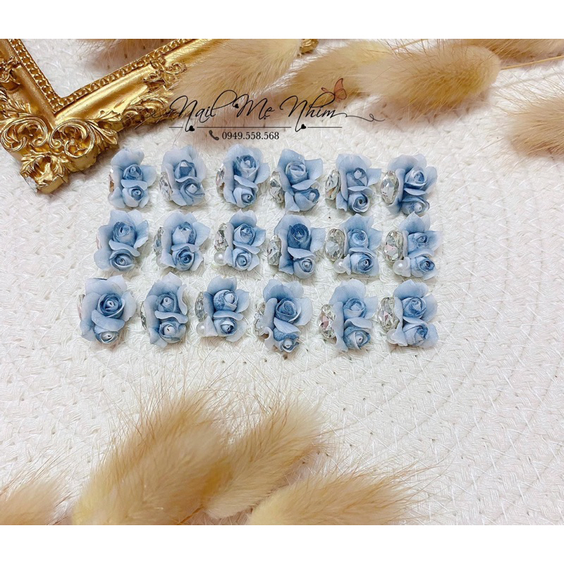 Hoa bột nail  hồng kép