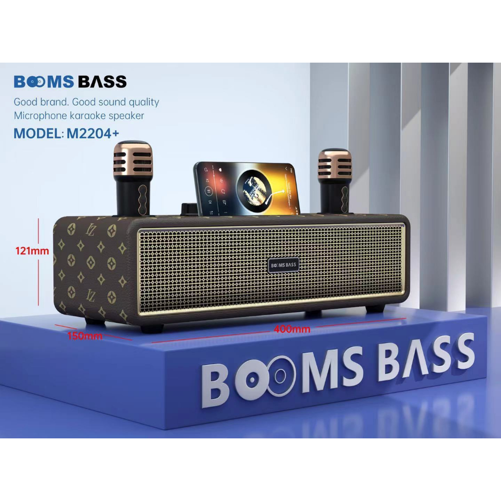 Loa Bluetooth Karaoke M2204 Kèm 2 Micro Không Dây Âm Thanh HD Bass Căng Bảo Hành Chính Hãng 12 Tháng- TECHZONE MALL