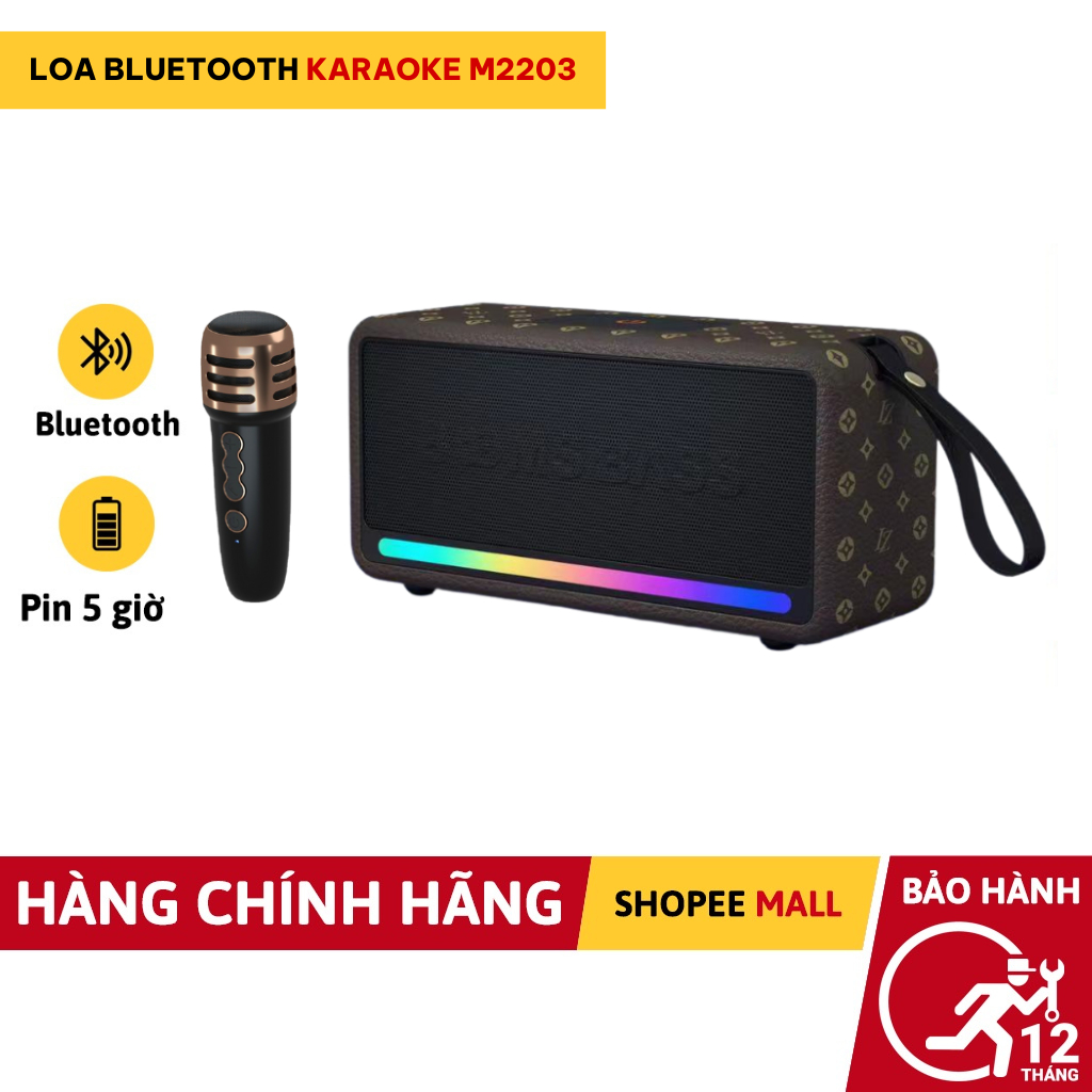 Loa Bluetooth Karaoke M2203 Nhỏ Gọn Tiện Lợi Hỗ trợ thẻ Micro SD Hàng Chính Hãng- LINKEETECH