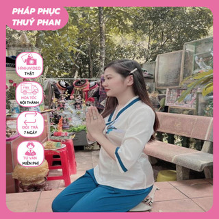Quần áo phật tử,Bộ quần áo nữ,Đồ lam đi chùa