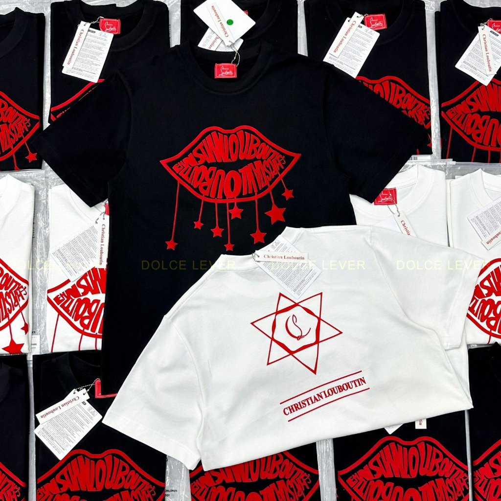 Áo Phông Nam Nữ Siêu Cấp In Kim Tuyến Môi Màu Đỏ, Áo Thun Tay Lỡ Logo In Chìm Chất Cotton Dày Dặn Form rộng Unisex CHẤT