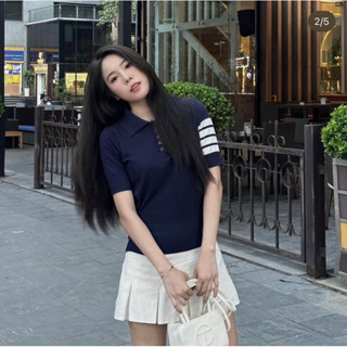 CunxinhStudio🎊 [Sẵn Hàng] Set Áo polo Thom + Chân váy trắng