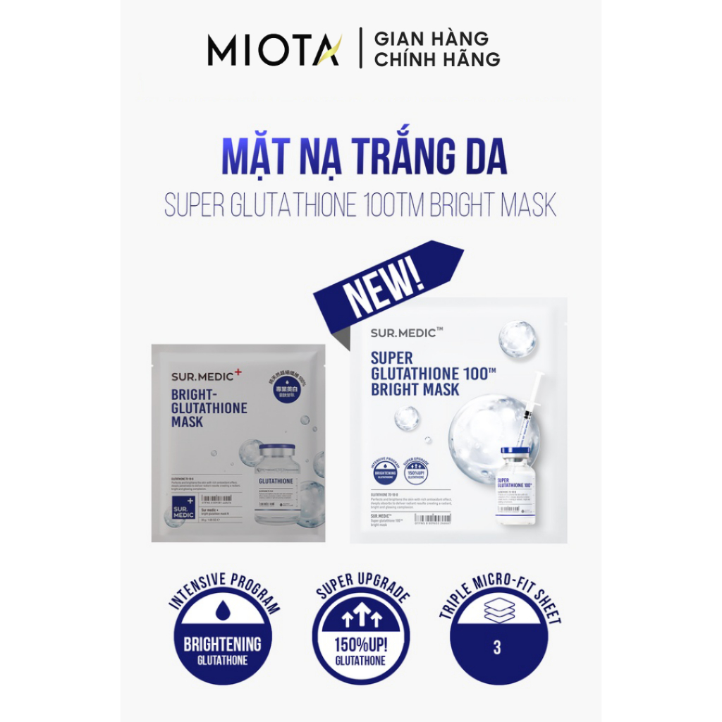 Mặt Nạ Dưỡng Trắng SURMEDIC Bright Glutathione Mask 30g